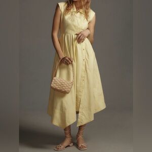 Anthropologie Pilcro Reworked Wrap Cap-Sleeve Midi Dress NWT!